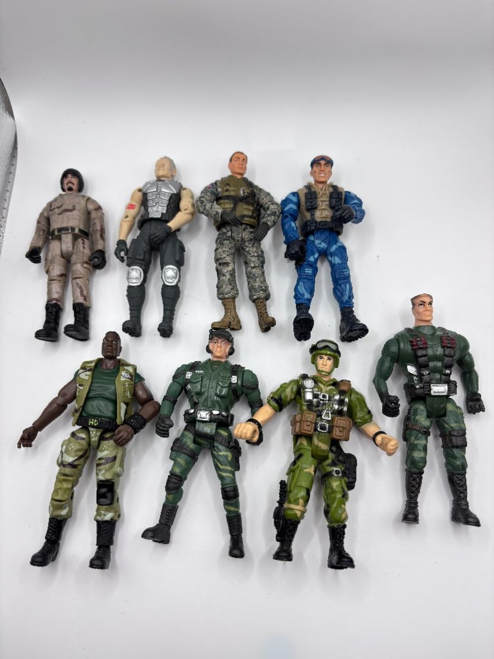 Lot Of 8 Chap Mei  Lanard GI Joe style 4" Military Action Figures some Vintage